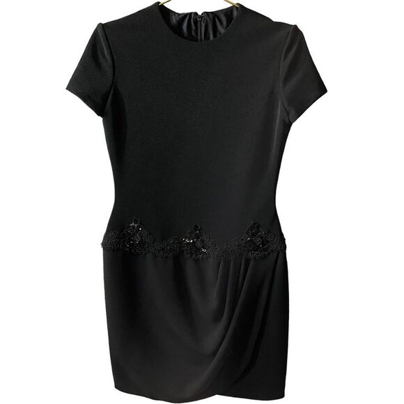 Chris Cole Vintage Black Embellished Evening Cocktail Dress Size 10 - Picture 1 of 10